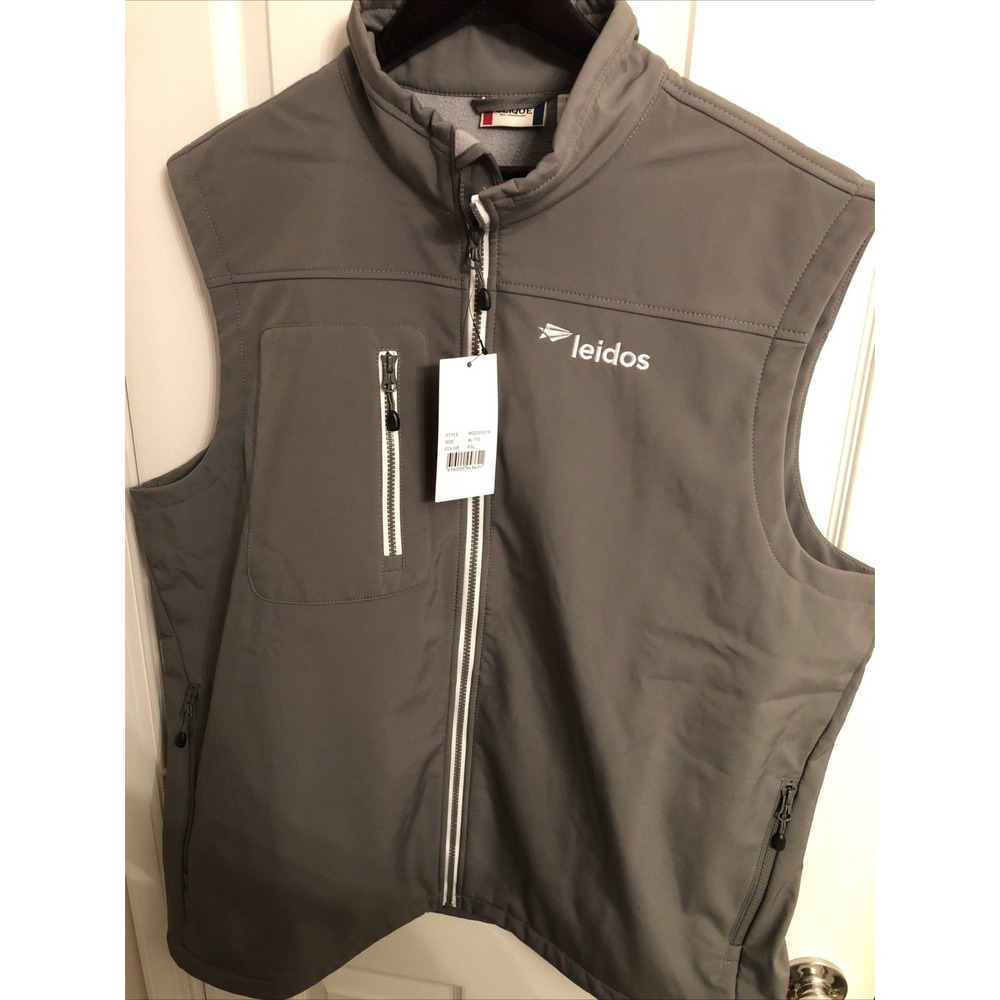 Clique Brand Gray Polyester  Mens Size XL Vest. NWT. Style MQO00076. Leidos Logo